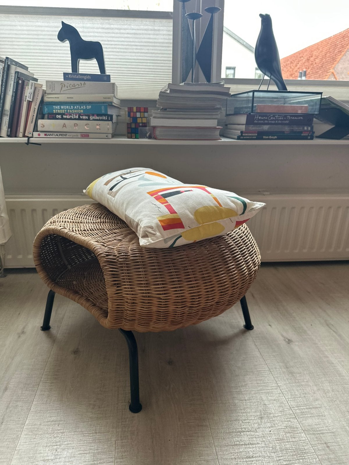 Ikea gamlehult voetenbank rotan met bergruimte, Ophalen of Verzenden, Zo goed als nieuw, Rechthoekig