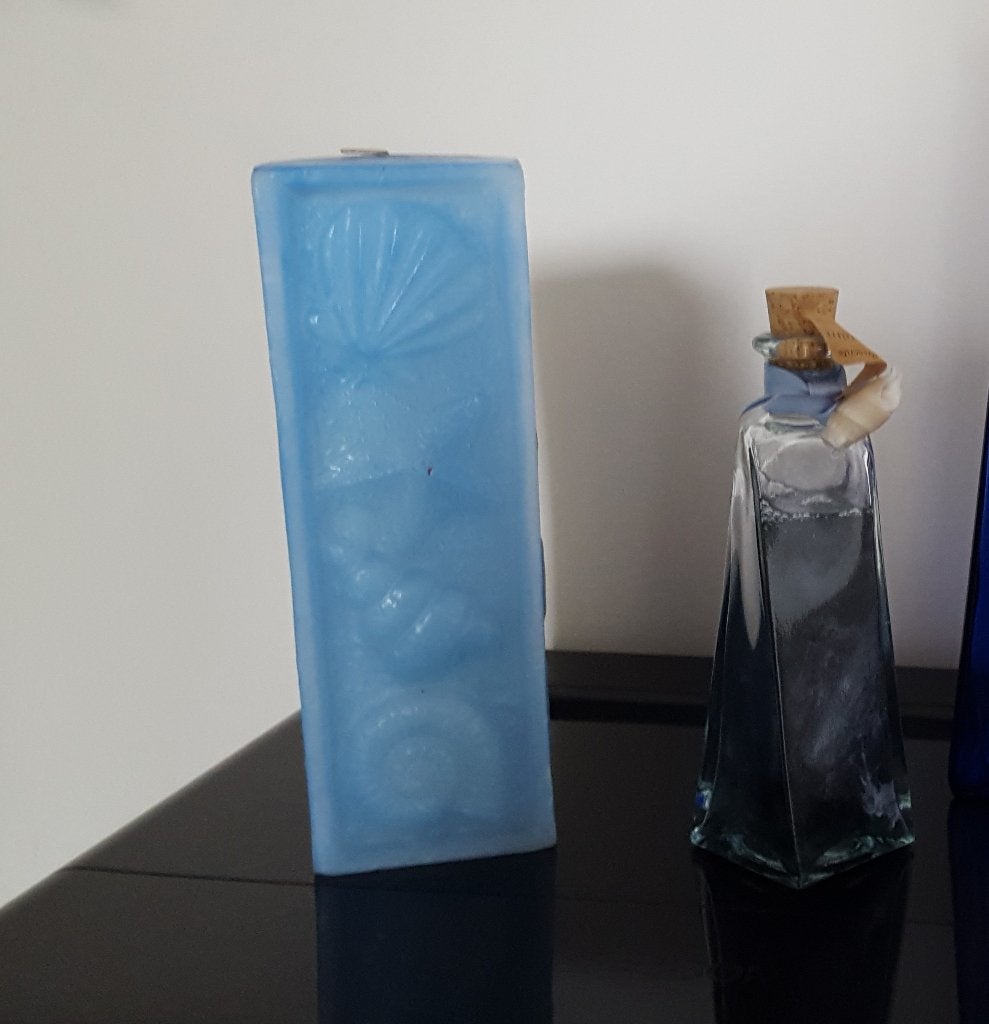 Kaars + fles blauw, Ophalen of Verzenden, Nieuw, Blauw, Kaars