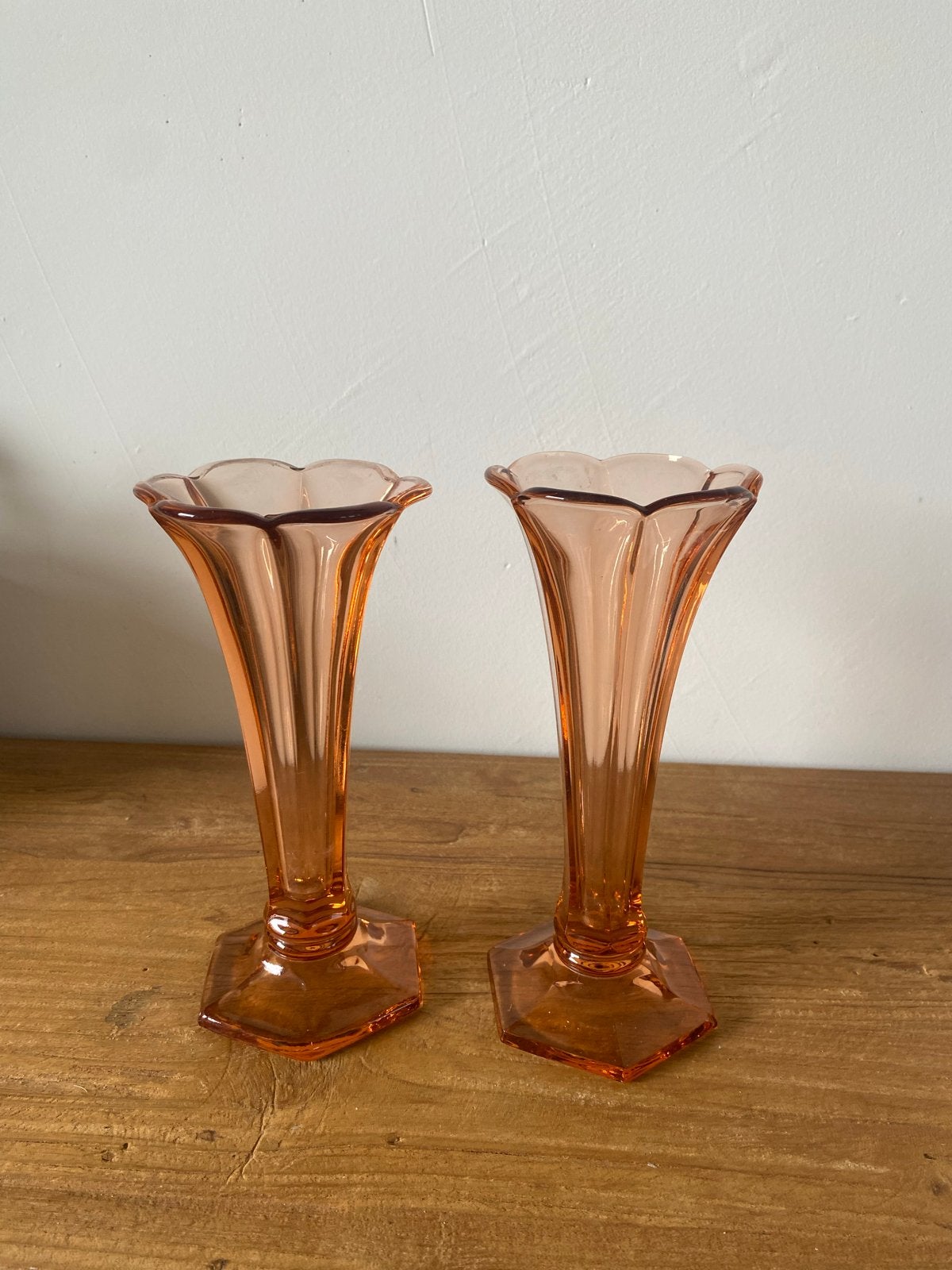 Set van 2 roze glazen vaasjes - Borek Sipek 20 cm, Ophalen of Verzenden