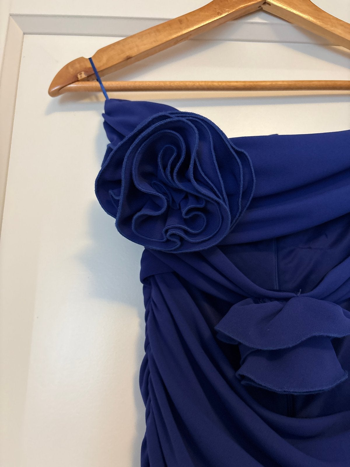 Zara strapless jurk met ruches en bloemen - Maat M, Maat 38/40 (M), Blauw, Ophalen of Verzenden, Zo goed als nieuw