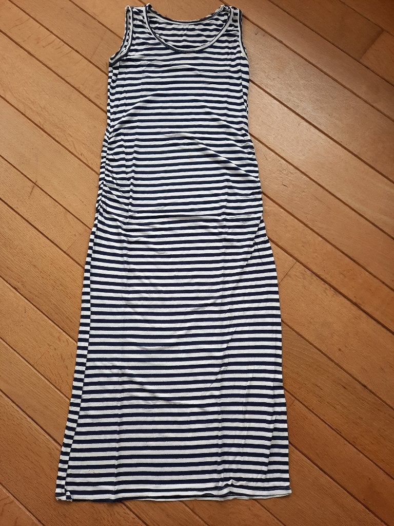 Made in Italy zonnejurk jurk blauw wit streep maat M, Kleding | Dames, Maat 38/40 (M), Made in Italy, Blauw, Ophalen of Verzenden