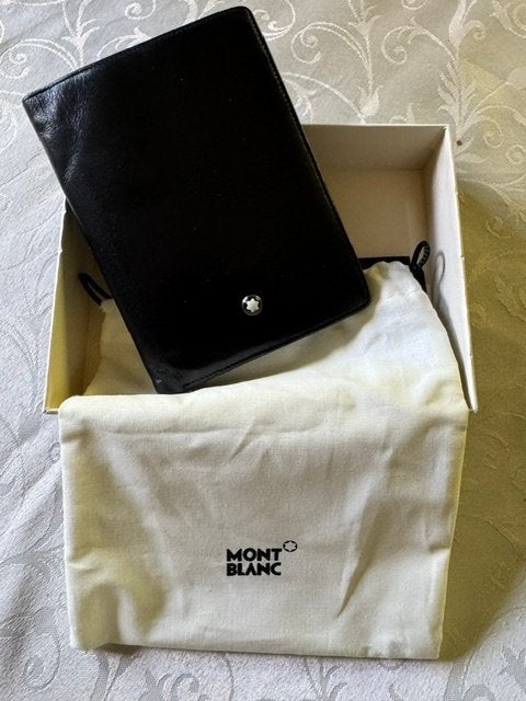 Montblanc portemonnee zwart leer, Sieraden, Tassen en Uiterlijk, Overige merken, Gebruikt, Verzenden, Zwart