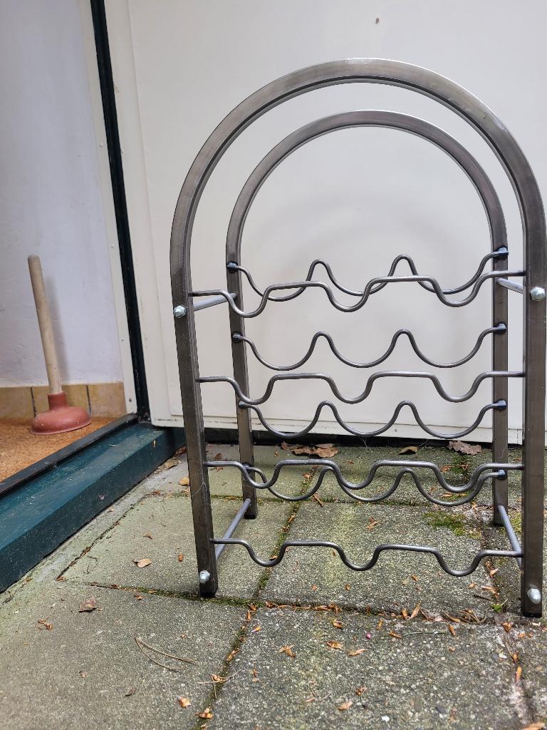 Metalen wijnrek,flessenrek voor 12 flessen wijn, Antiek en Kunst, Ophalen