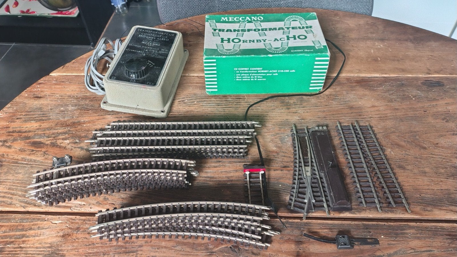 Hornby Acho Meccano Treinset met Trafo en Rails, Ophalen of Verzenden, Zo goed als nieuw, Treinset, Analoog