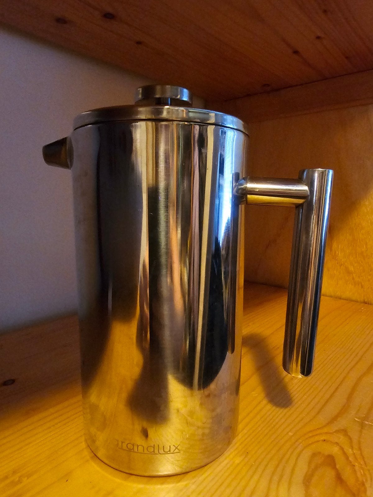 Grandlux koffiekan / french press, Ophalen, Zilver, Metaal, Overige merken