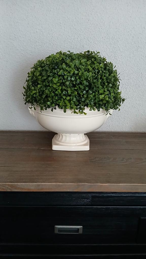 Bloempot creme kleur, Ophalen