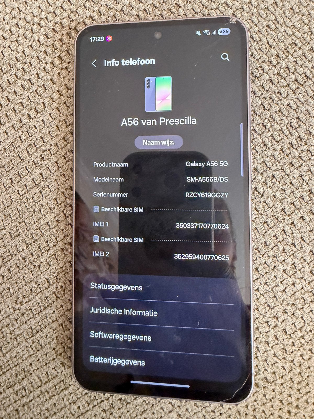 Samsung A56. 5g, Ophalen, Zo goed als nieuw, 6 megapixel of meer, Overige modellen