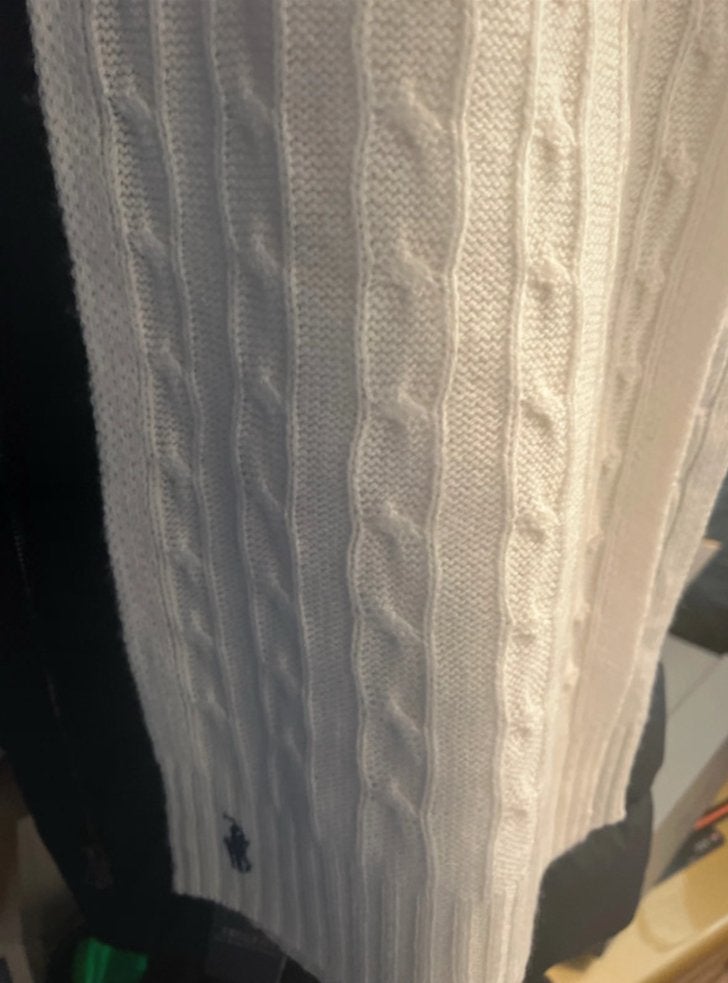 New- Polo Ralph Lauren Cable-Knit Wool- Cashmere Scarf Cream, Ophalen of Verzenden, Nieuw