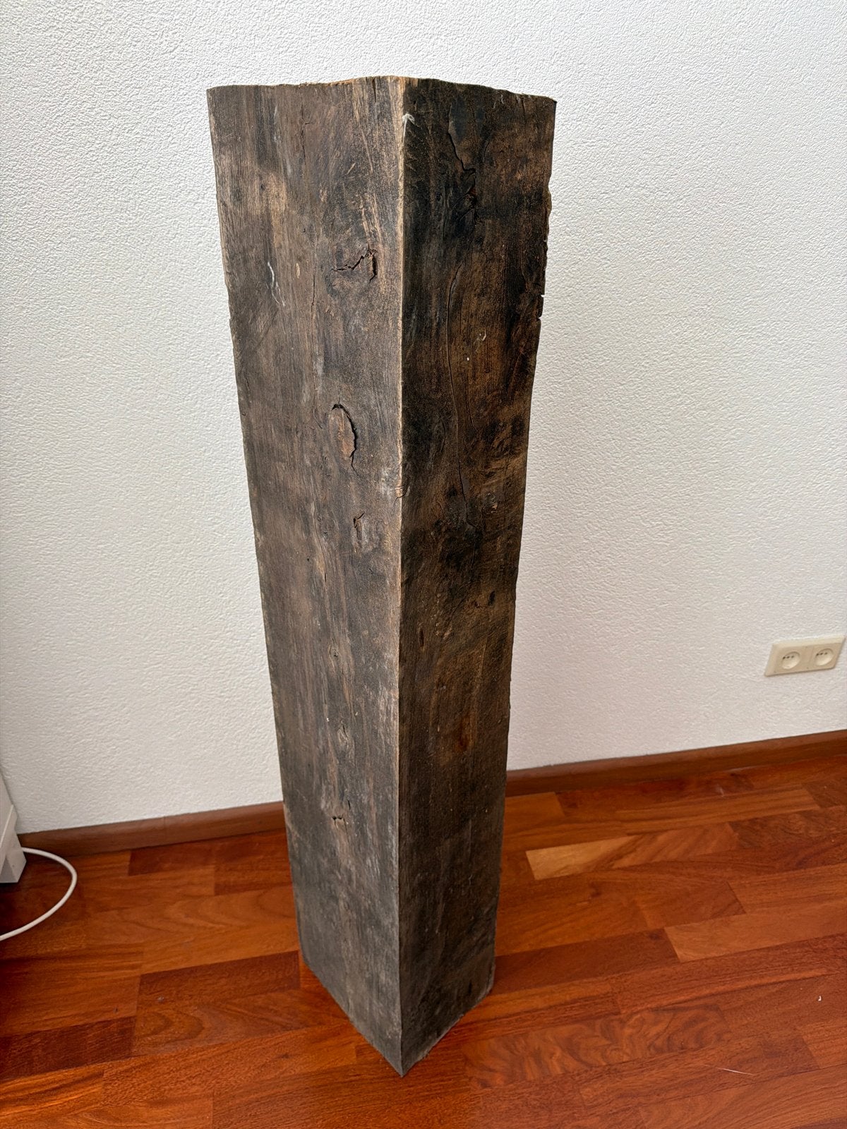 Ongeschuurde Eikenhouten Pilaar 120 cm hoog, Huis en Inrichting, Woonaccessoires | Zuilen en Pilaren, Ophalen, Gebruikt