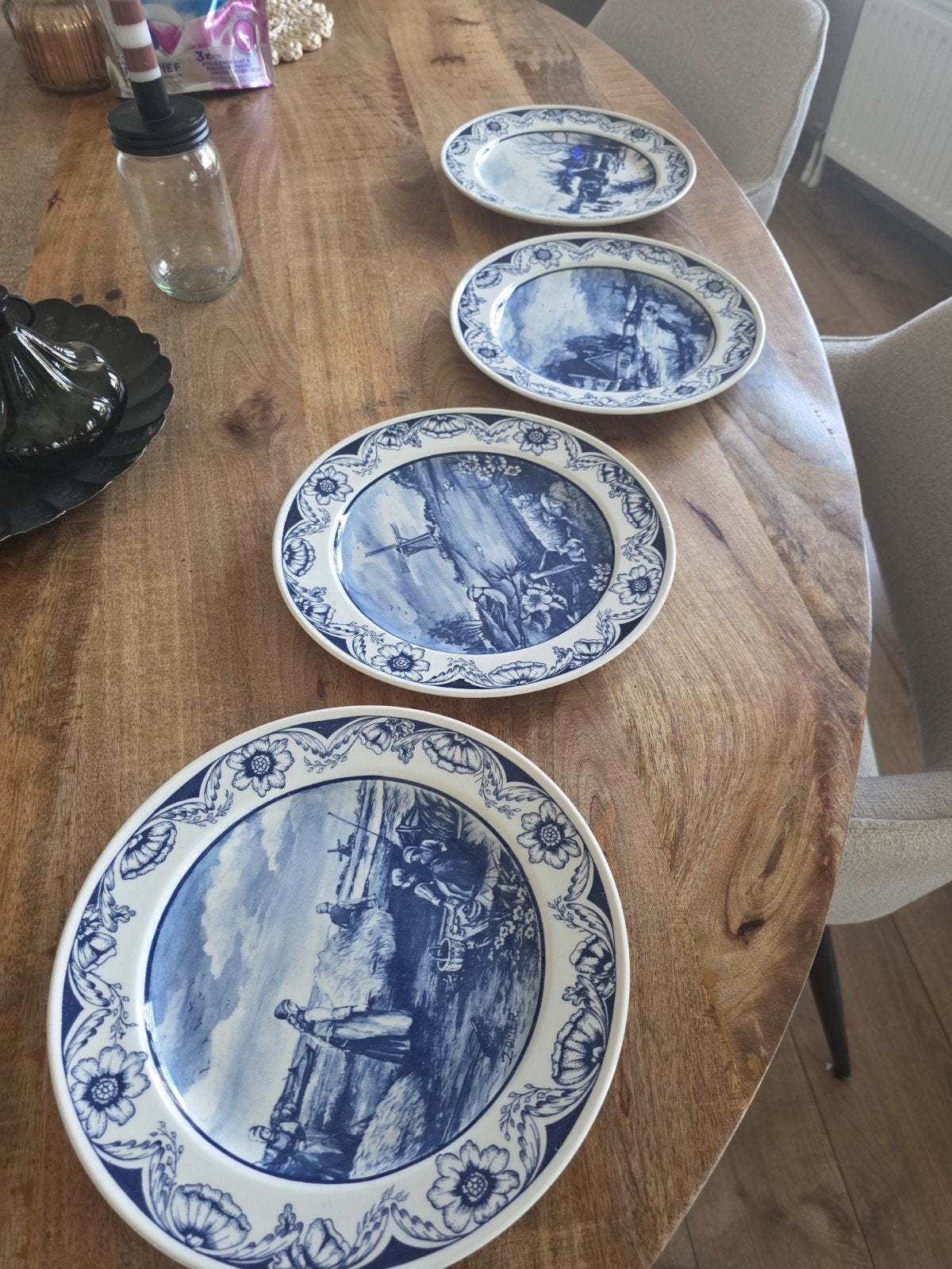 Set van 4 Delfts Blauwe sierborden - de vier seizoenen, Ophalen