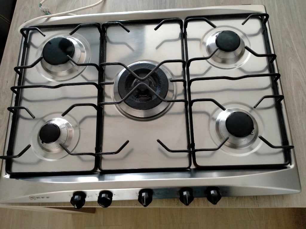 gaskookplaat inbouw 5 pits met wokbrander, Ophalen, Gebruikt, Inbouw, Gas