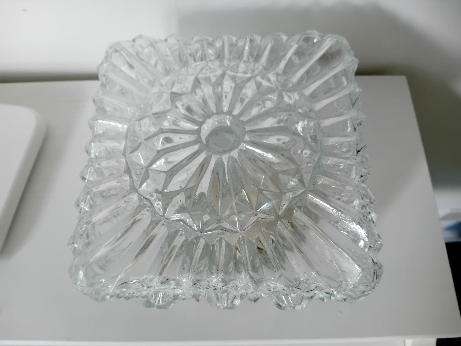 Vintage Plafonnière - Glazen Plafondlamp, Gebruikt, Vintage, Plafondlamp, Glas