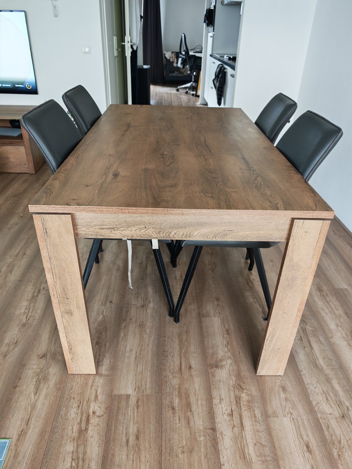 Jysk Vedde eettafel 160x90, Ophalen, Eikenhout, 50 tot 100 cm, Zo goed als nieuw