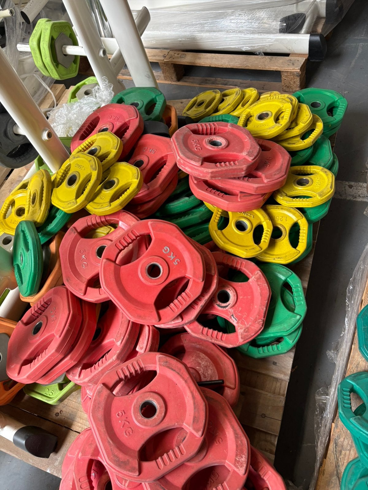 28 mm halter schijven 1,25-2,5-5 kg gewichten, Gebruikt, 1,25-2,5-5 kg, 28 mm, Ophalen of Verzenden