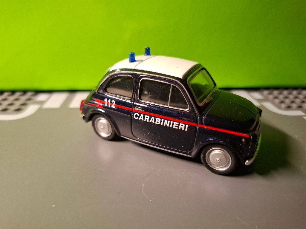 Welly - Fiat Nuova 500 Carabinieri [blauw] 1/36, Ophalen of Verzenden, Gebruikt, Auto