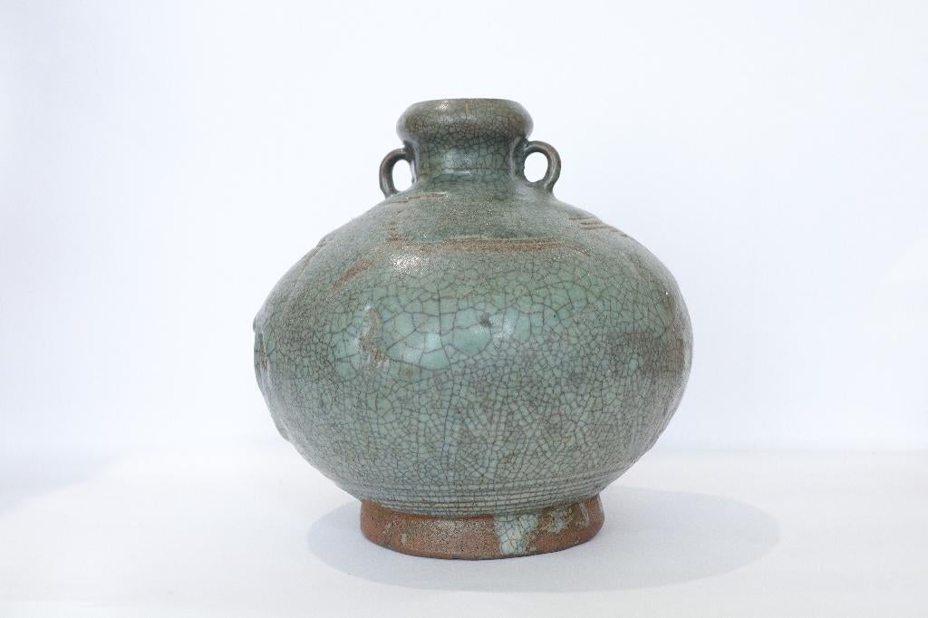 Thaise celadon porseleinen geoorde pot - 15e eeuw, Antiek en Kunst, Ophalen of Verzenden