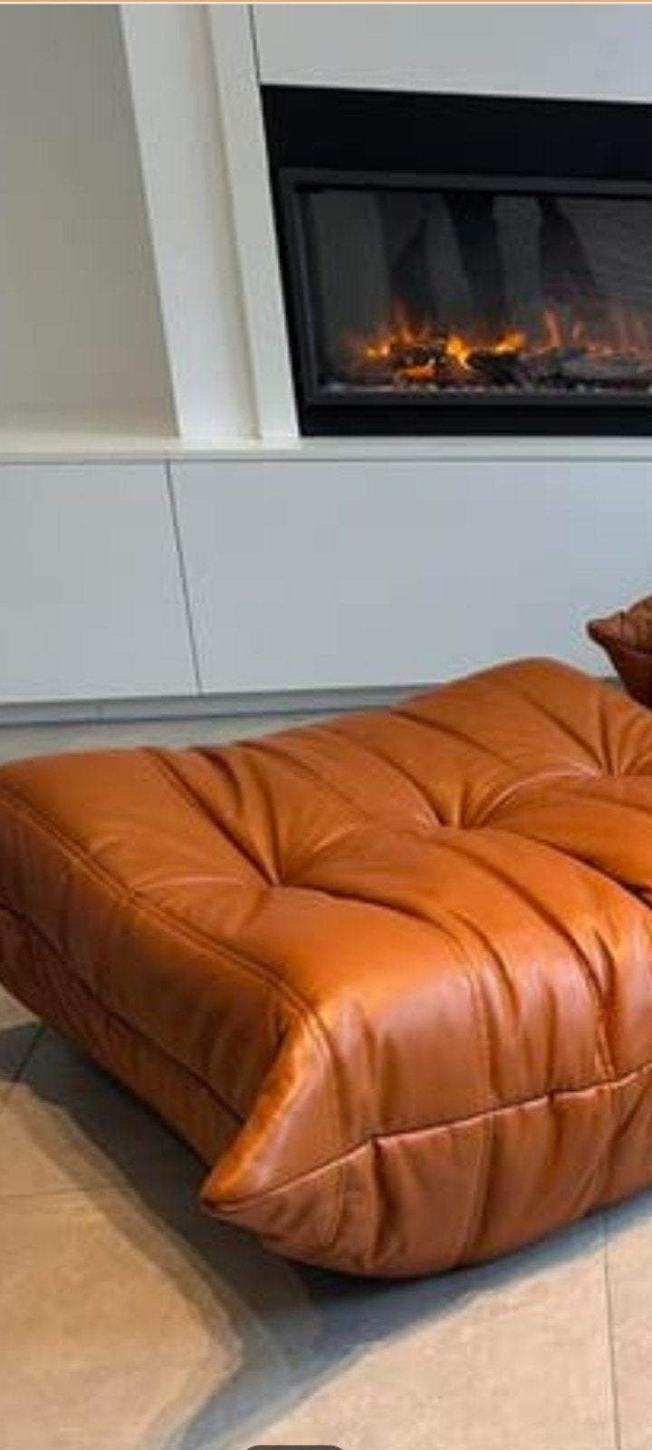 Originele Ligne Roset Togo ottoman poef leder cognac NIEUW, Ophalen, Eenpersoons, Nieuw, Minder dan 150 cm