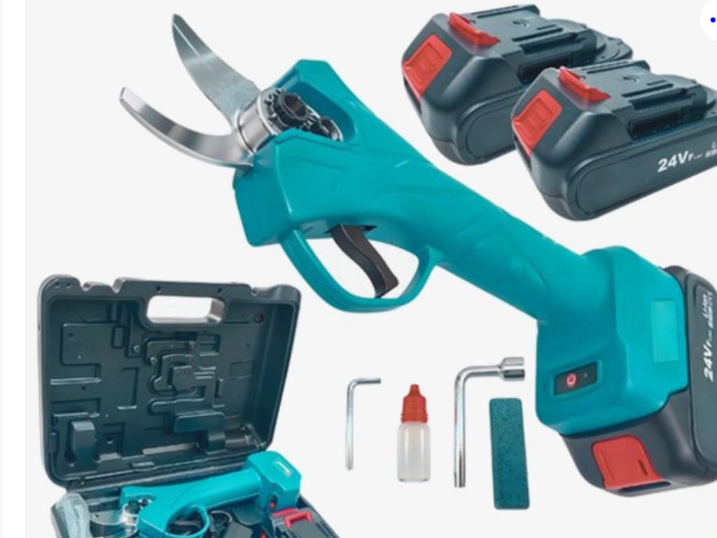 24 v snoeischaar 2 accu,s slijpsteen en olie, Ophalen of Verzenden, Nieuw, 20 t/m 29 mm