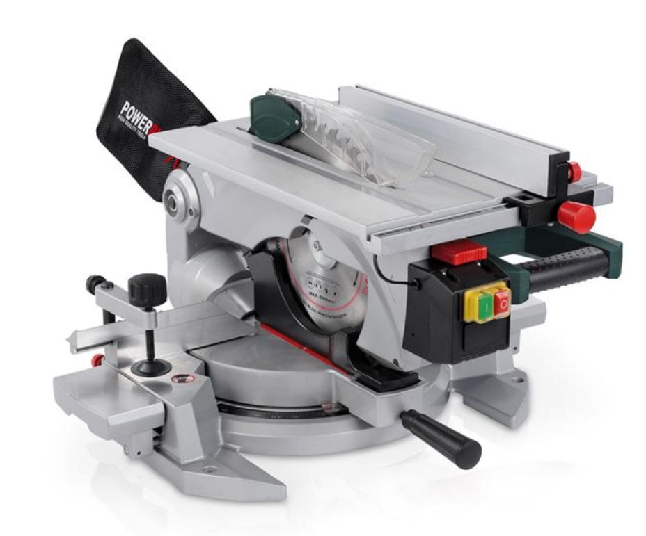 Verstekzaag met boventafel 1800W POWXQ5350, Ophalen, 70 mm of meer, Zo goed als nieuw, Powerplus