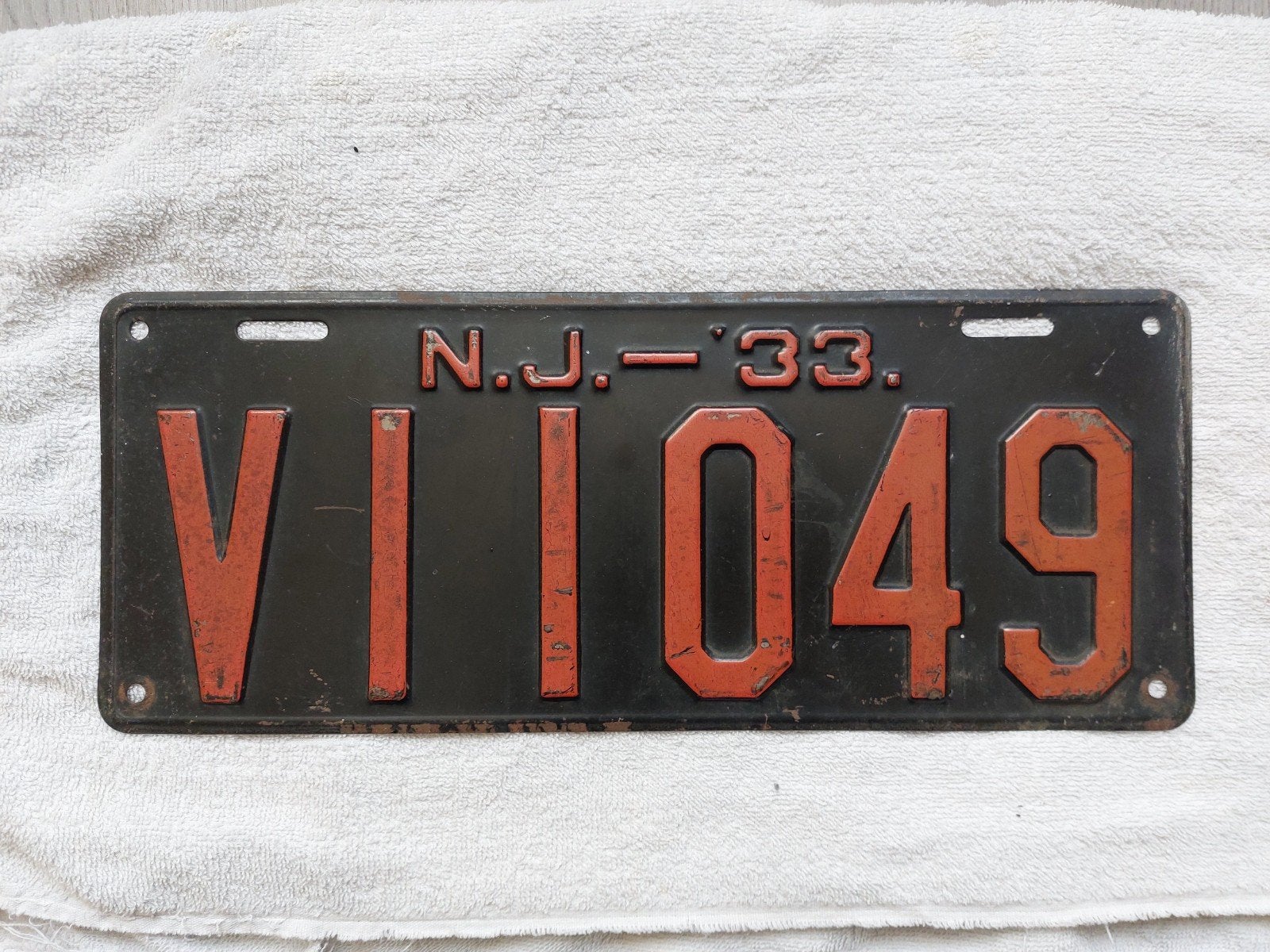 Kenteken 1933 New Jersey USA Nummerplaat Nummerbord, Ophalen of Verzenden, Gebruikt, Auto's