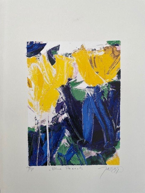 Zeefdruk Blue Tulip  van Johannes Adrianus Smit, Antiek en Kunst, Ophalen of Verzenden, Abstract, Zeefdruk