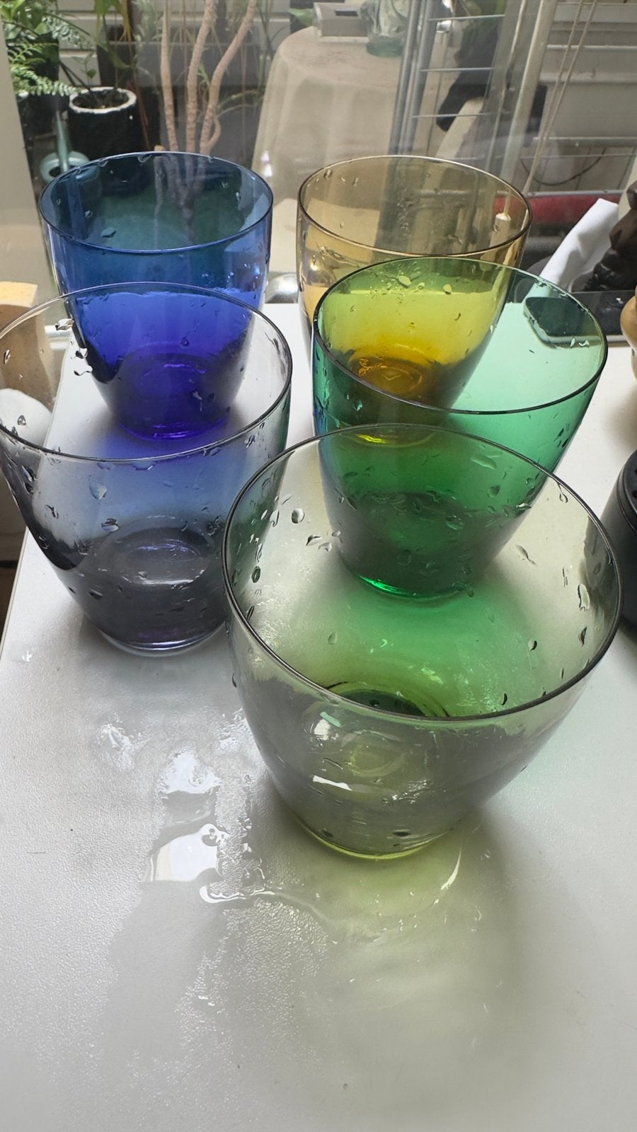 5x Vintage Gekleurde Glazen Kommen/Schaaltjes, Ophalen of Verzenden