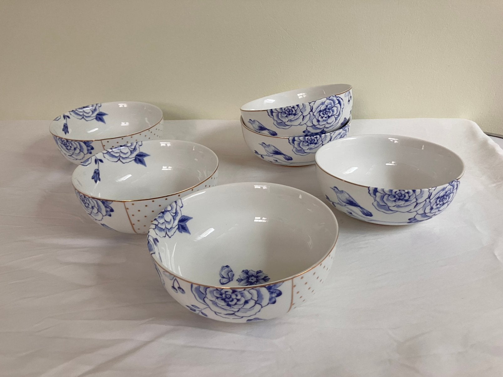 Pip Studio Royal White - kleine kommetjes 12,5 cm 6 x, Nieuw, Ophalen of Verzenden, Kom(men), Overige stijlen