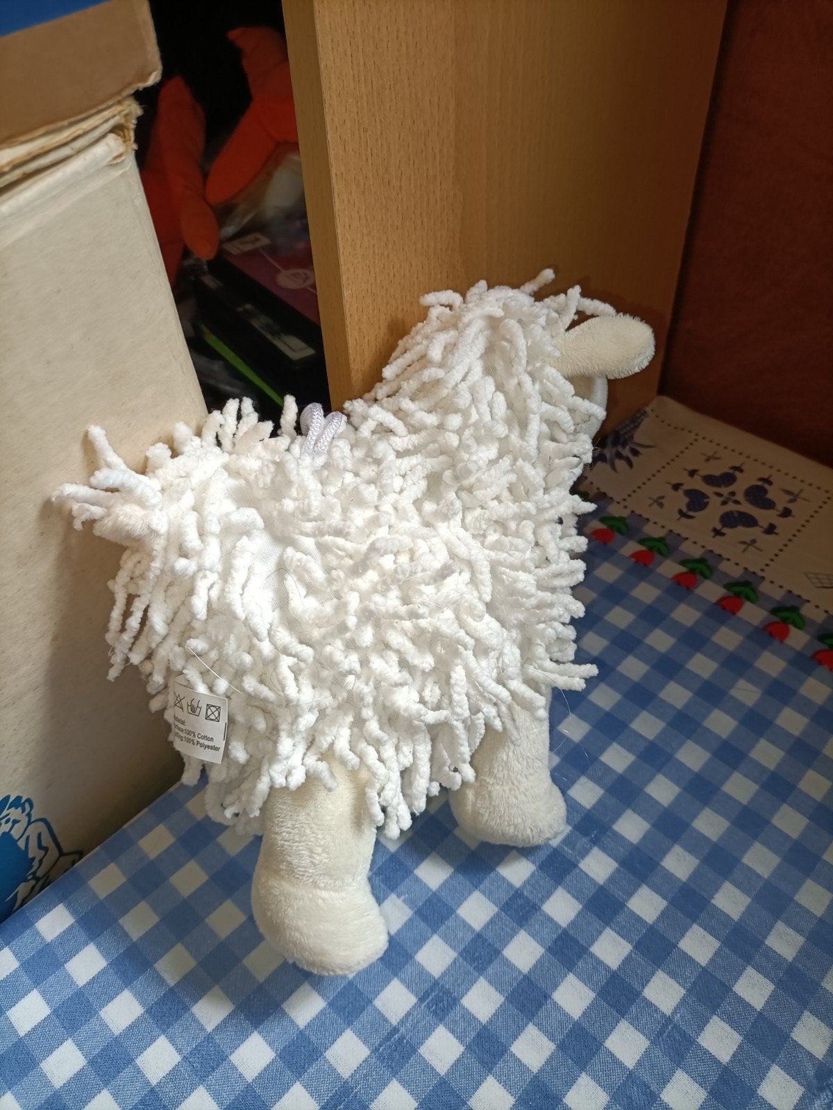 Texel schaap knuffel met slierten 20 cm groot, Ophalen of Verzenden, Zo goed als nieuw, Overige typen
