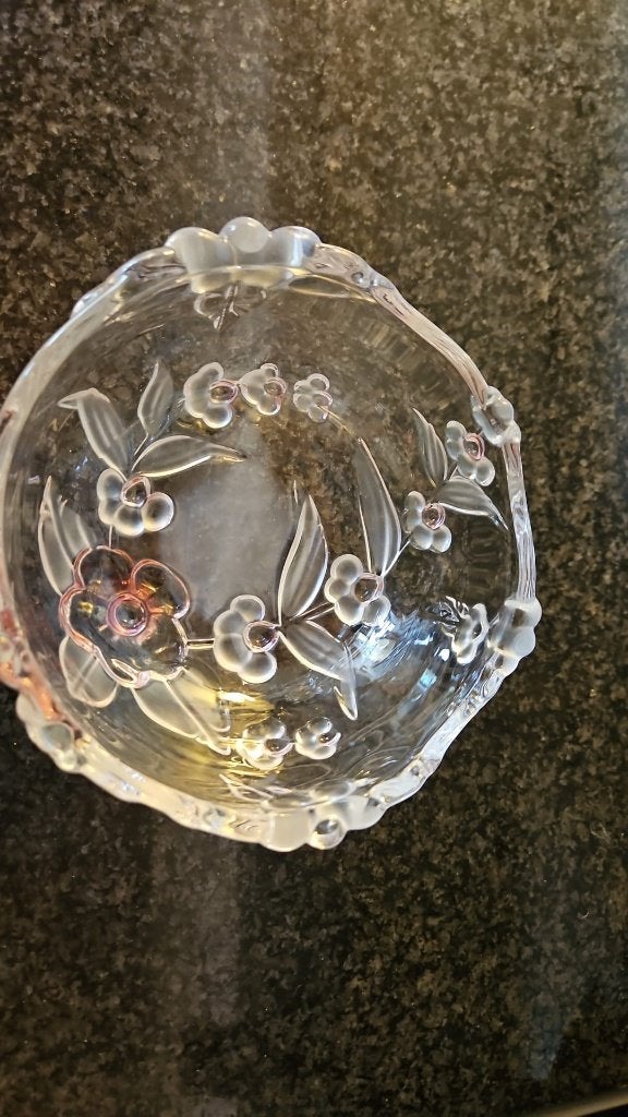 kristal schaaltje antiek puntgaaf hoogte 7 cm doorsnee 13 cm, Ophalen of Verzenden