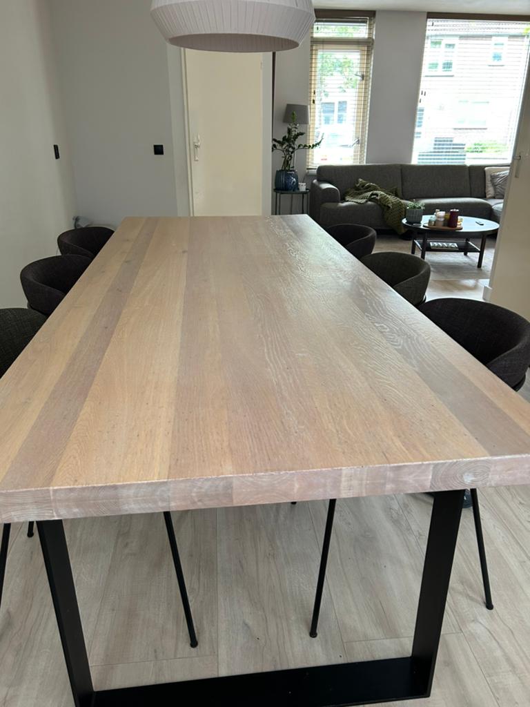 Goossens eettafel 240cm, Huis en Inrichting, Tafels | Eettafels, Ophalen, 100 tot 150 cm, 200 cm of meer, Zo goed als nieuw