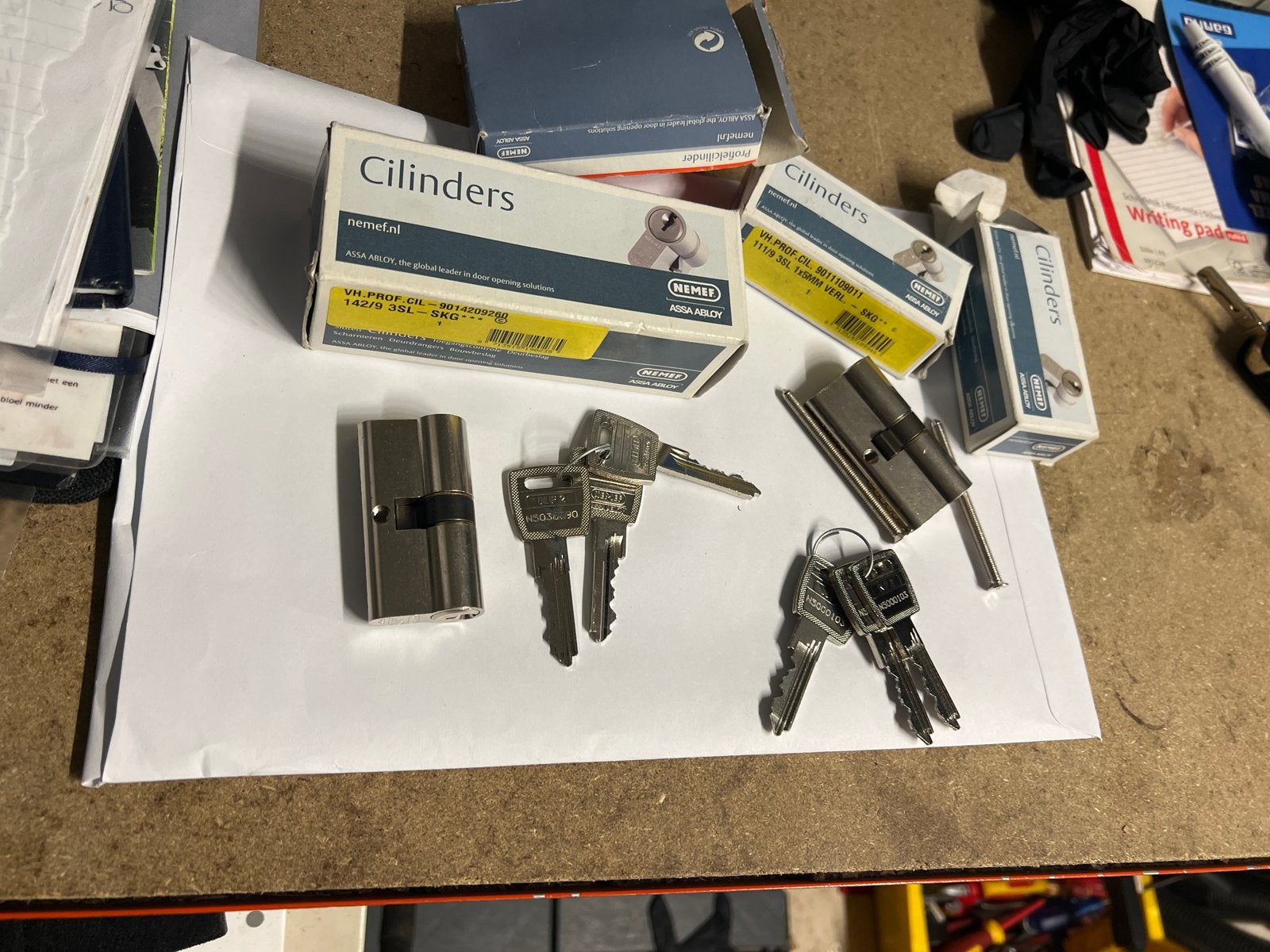 Nieuwe Nemef Cilinders met Sleutels, Overige materialen, Nl, Nling, Nieuw