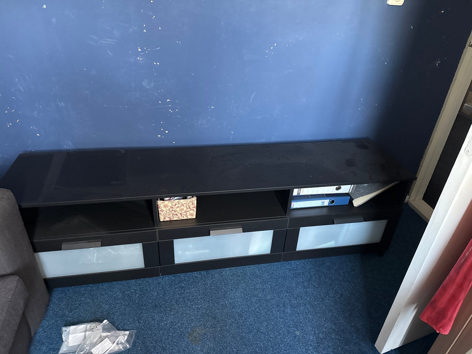 Tv meubel of dressoir met laden en open vakken, Ophalen, Overige materialen, 150 tot 200 cm, Zo goed als nieuw