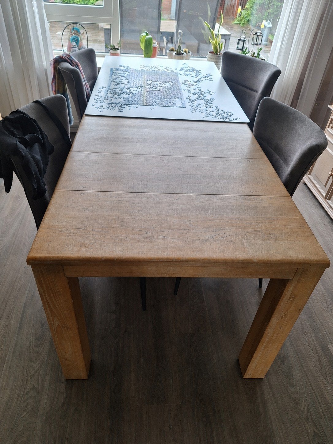 Complete massief houten meubelset – eettafel, buffetkast, Huis en Inrichting, Ophalen