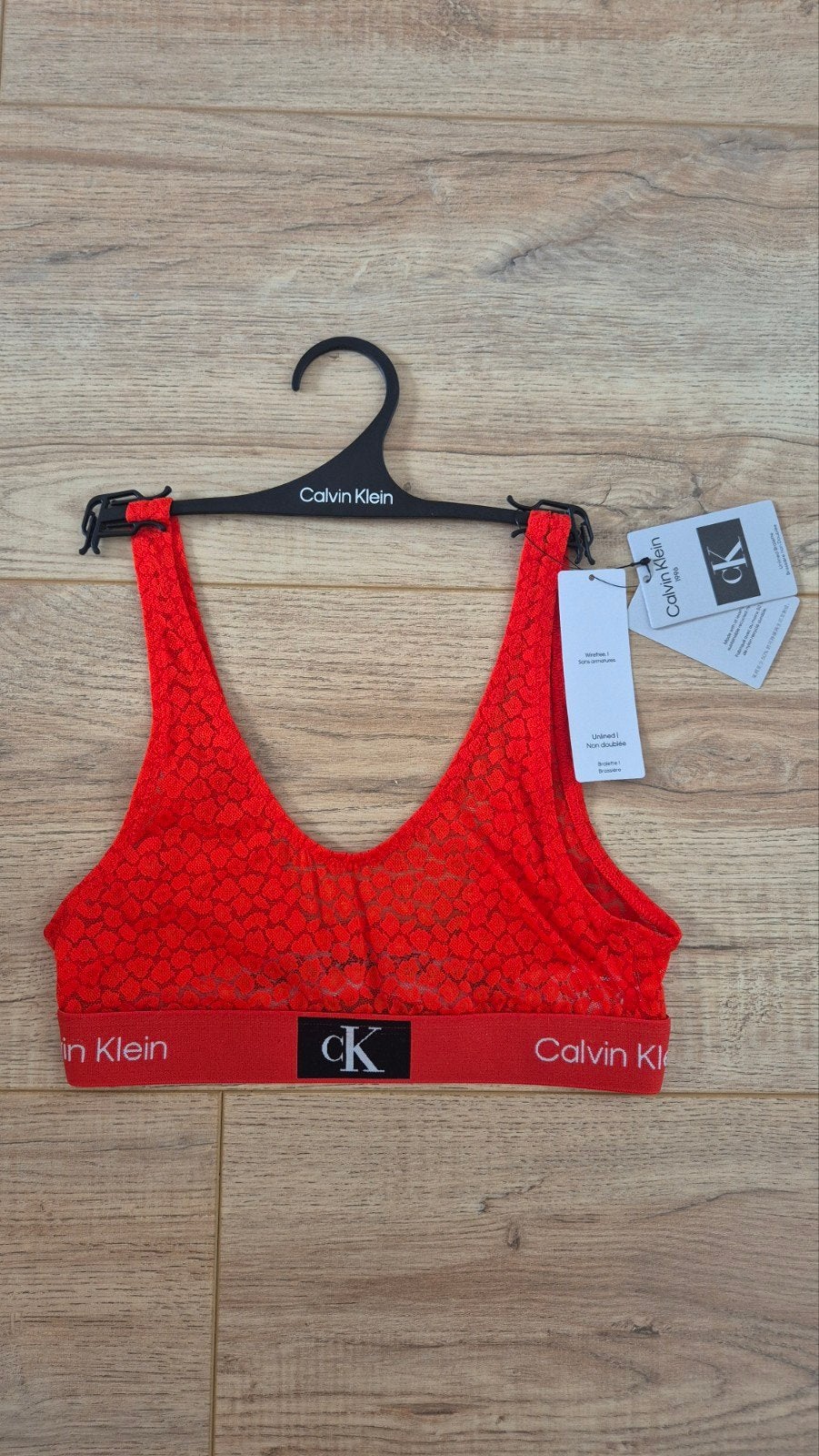 Calvin Klein Bralette Rood - Nieuw met prijskaartje, Calvin Klein, Verzenden, Rood, BH