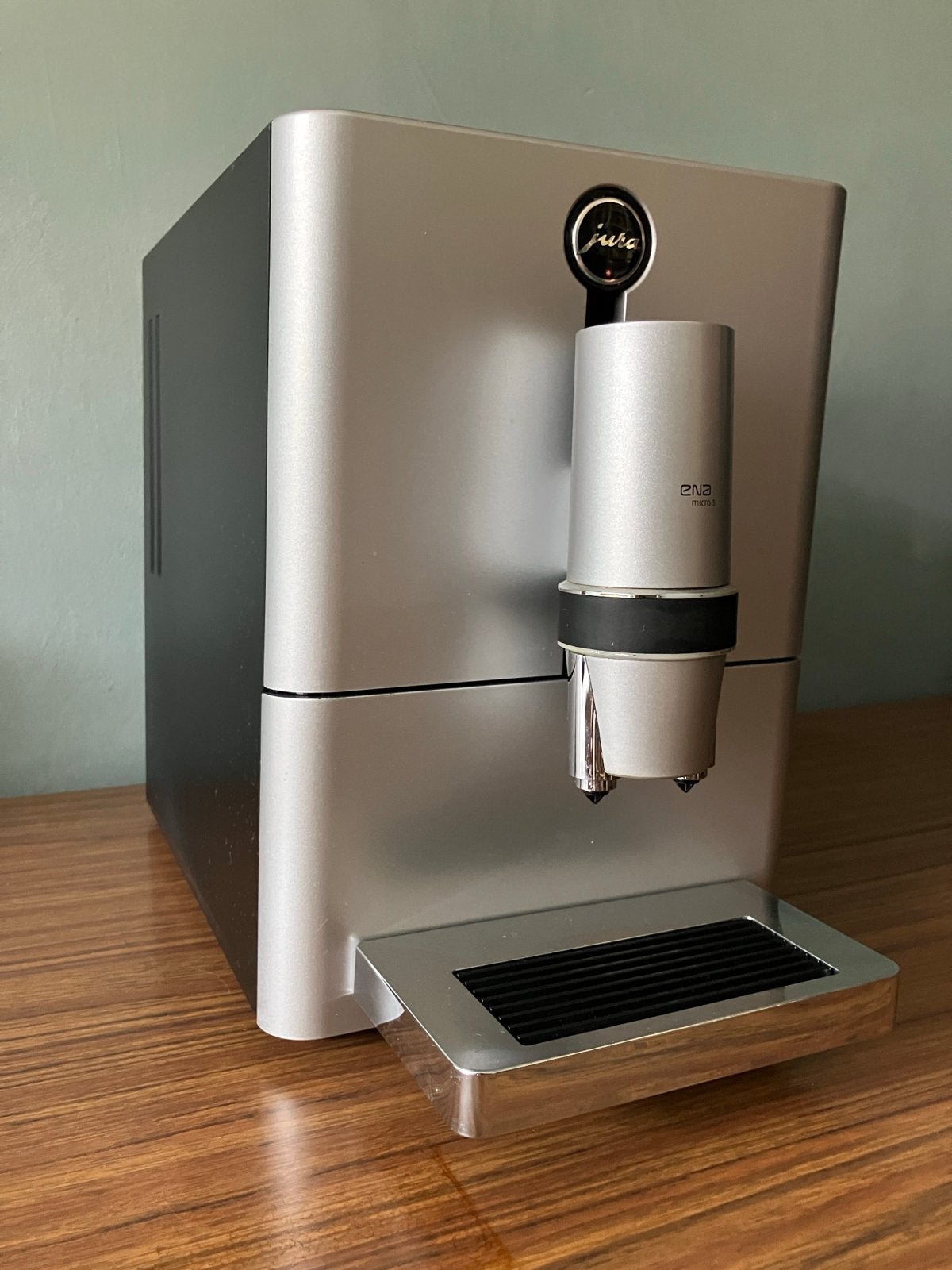 Jura ENA Micro 5 espressomachine - Zilver/Zwart, Witgoed en Apparatuur, Gemalen koffie, Afneembaar waterreservoir, Gebruikt, Espresso apparaat