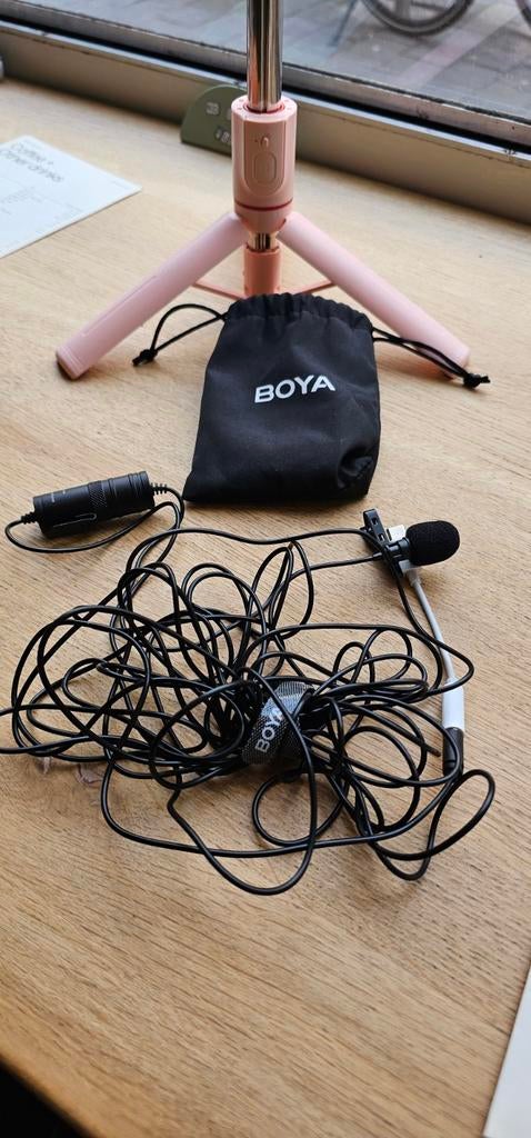 BOYA BY-M1 Lavalier Microfoon met Type-C Adapter, Ophalen of Verzenden, Zo goed als nieuw, Overige typen