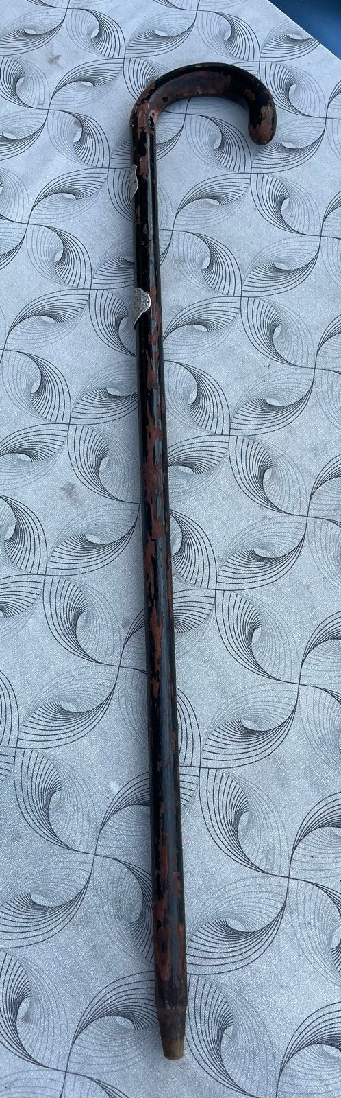 Wandelstok. Vintage met plaatsplaatjes, Ophalen