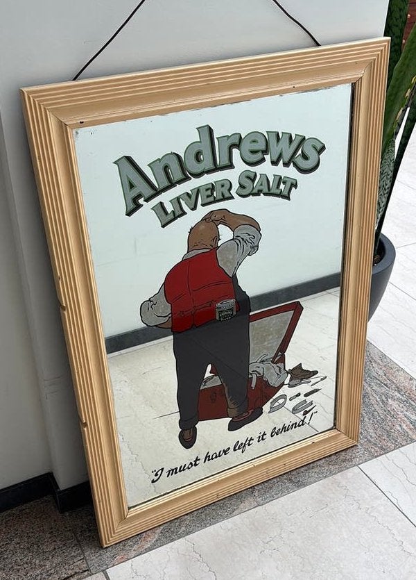 reclamespiegel van Andrews Liver Salts, Ophalen, Rechthoekig, 50 tot 100 cm, Minder dan 100 cm