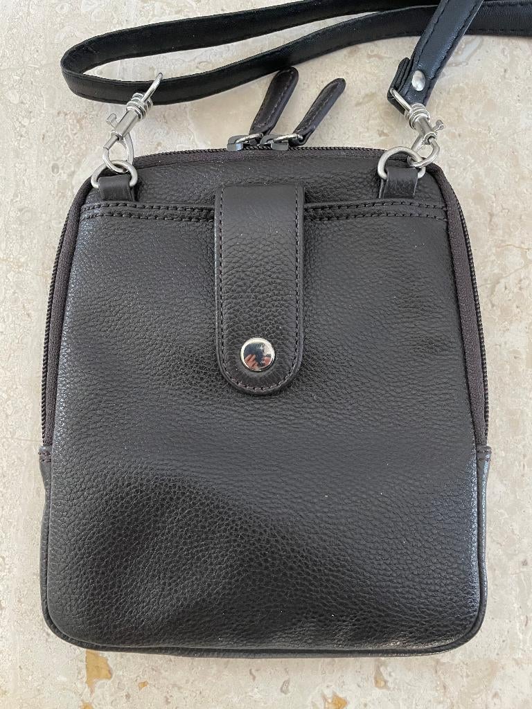 Picard: unisex bruin leren (reis)schoudertas, Sieraden, Tassen en Uiterlijk, Tassen | Schoudertassen, Overige merken, Bruin, Verzenden