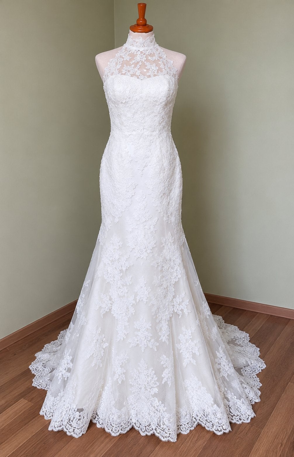 Exclusieve Pronovias trouwjurk | Kant | Zeemeermin | Sleep, Ophalen of Verzenden, Zo goed als nieuw, Wit, Trouwjurk