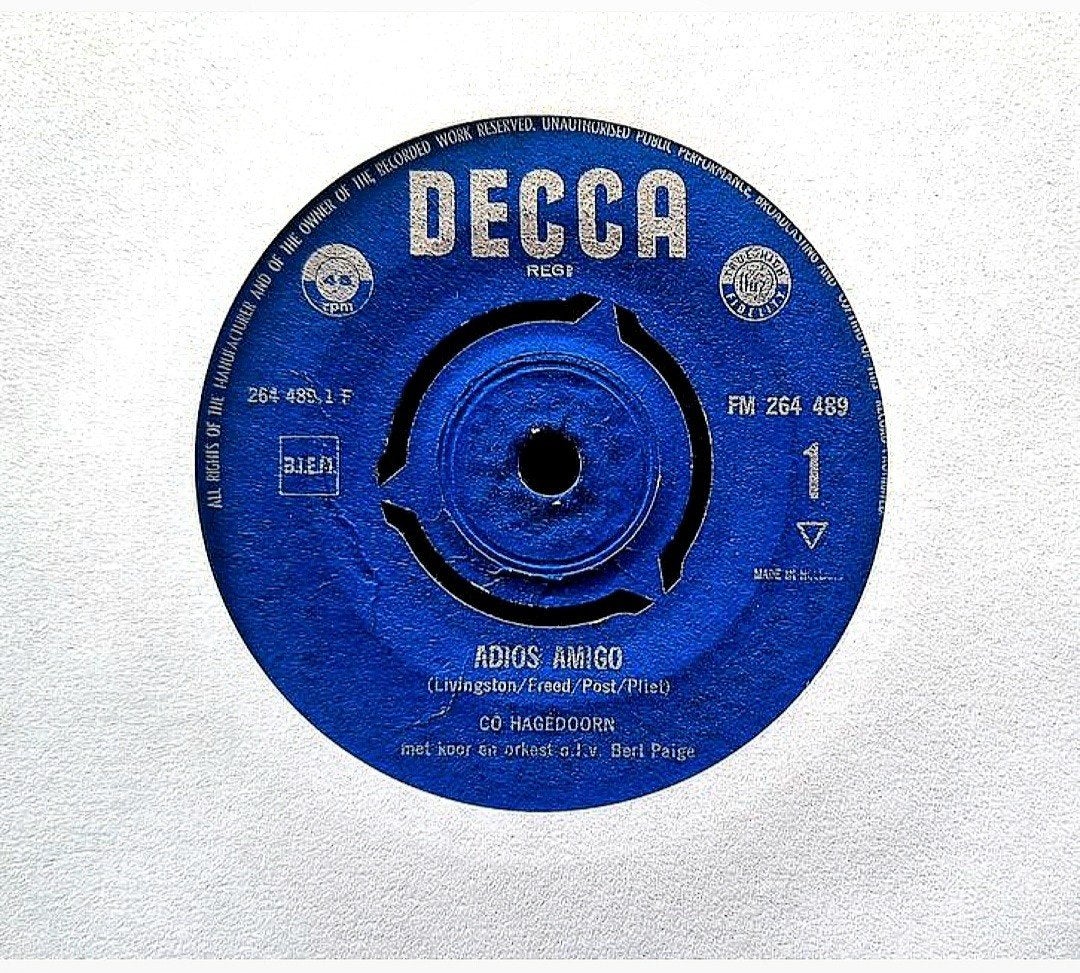 7"/SINGLE  CO HAGEDOORN - Adios Amigo, Ophalen of Verzenden, Gebruikt, Pop
