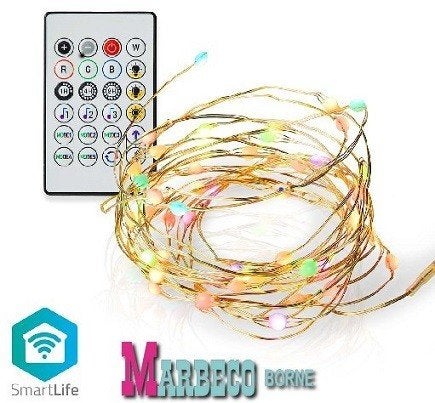 SmartLife LED strip, Lichtstring, LED draad, Multicolor, 5m, Nedis SmartLife, Nieuw, Info@marbeco.nl, Sfeerverlichting