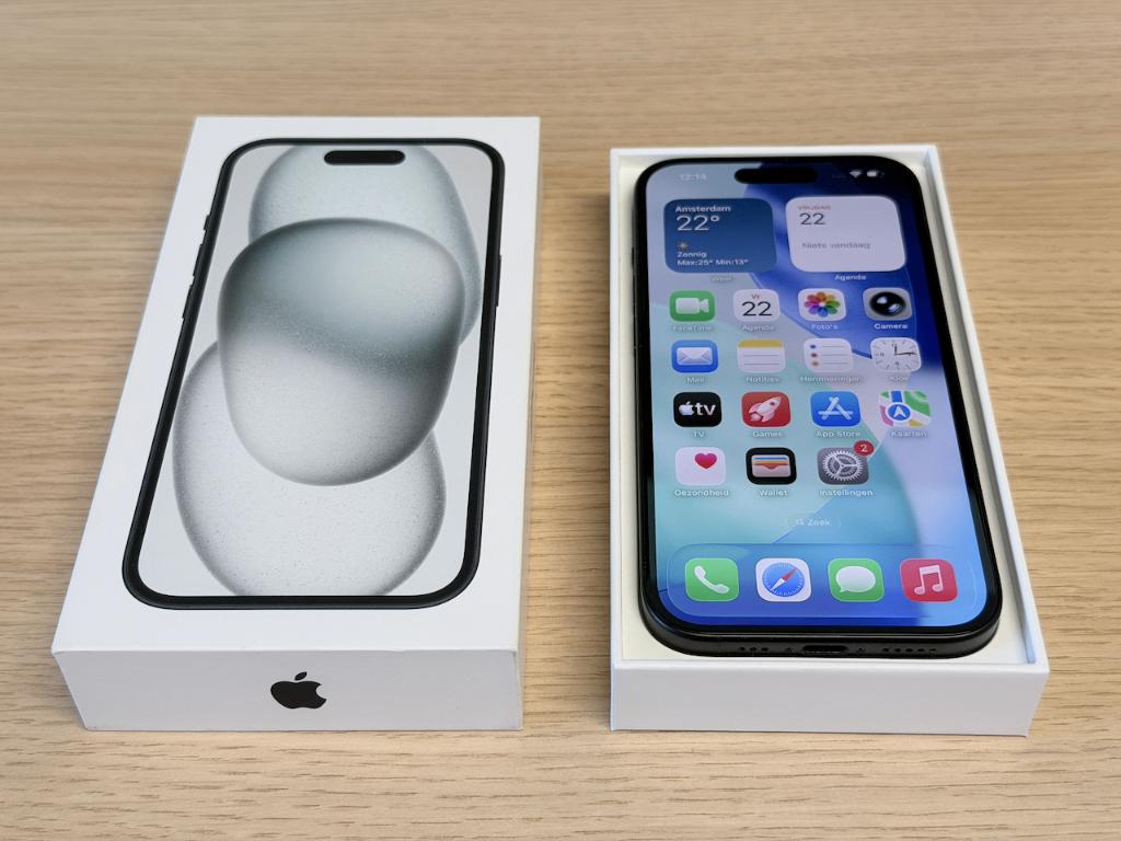 Apple iPhone 15 met Garantie, Telecommunicatie, Mobiele telefoons | Apple iPhone, Ophalen, 128 GB, IPhone 15, 86 %
