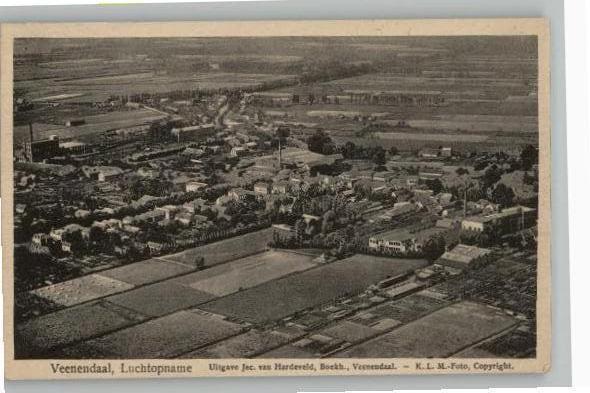 Veenendaal Luchtopname KLM st 1932 uitg Jac v Hardeveld, Verzamelen, Ansichtkaarten | Nederland, Gelopen, Utrecht, 1920 tot 1940
