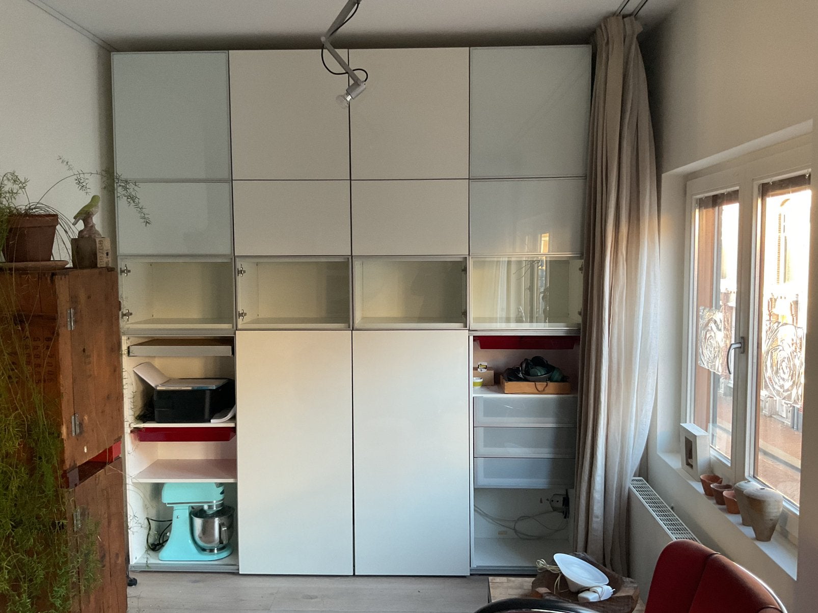 Wandkast .Opgebouwd uit modules. Apart te gebruiken!, Ophalen, Zo goed als nieuw, 25 tot 50 cm, Minder dan 100 cm