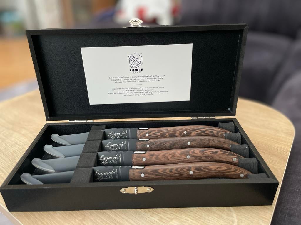 Laguiole Steakmessen Set - 4 Stuks, Ophalen of Verzenden, Nieuw, Rvs of Chroom