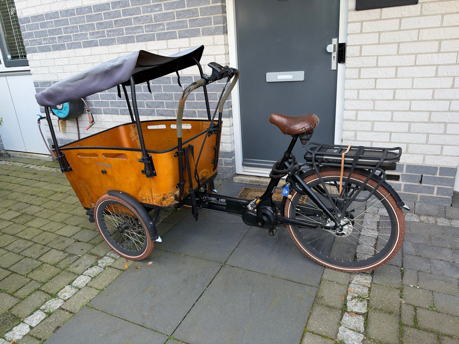Vogue Carry 3 bakfiets - Elektrisch met huif, Overige merken, Gebruikt, 3 kinderen, Elektrisch