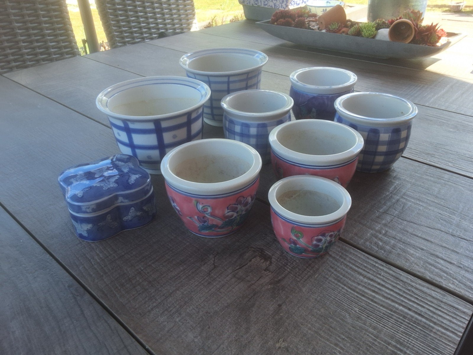 kleine chinese bloempotten., Ophalen of Verzenden
