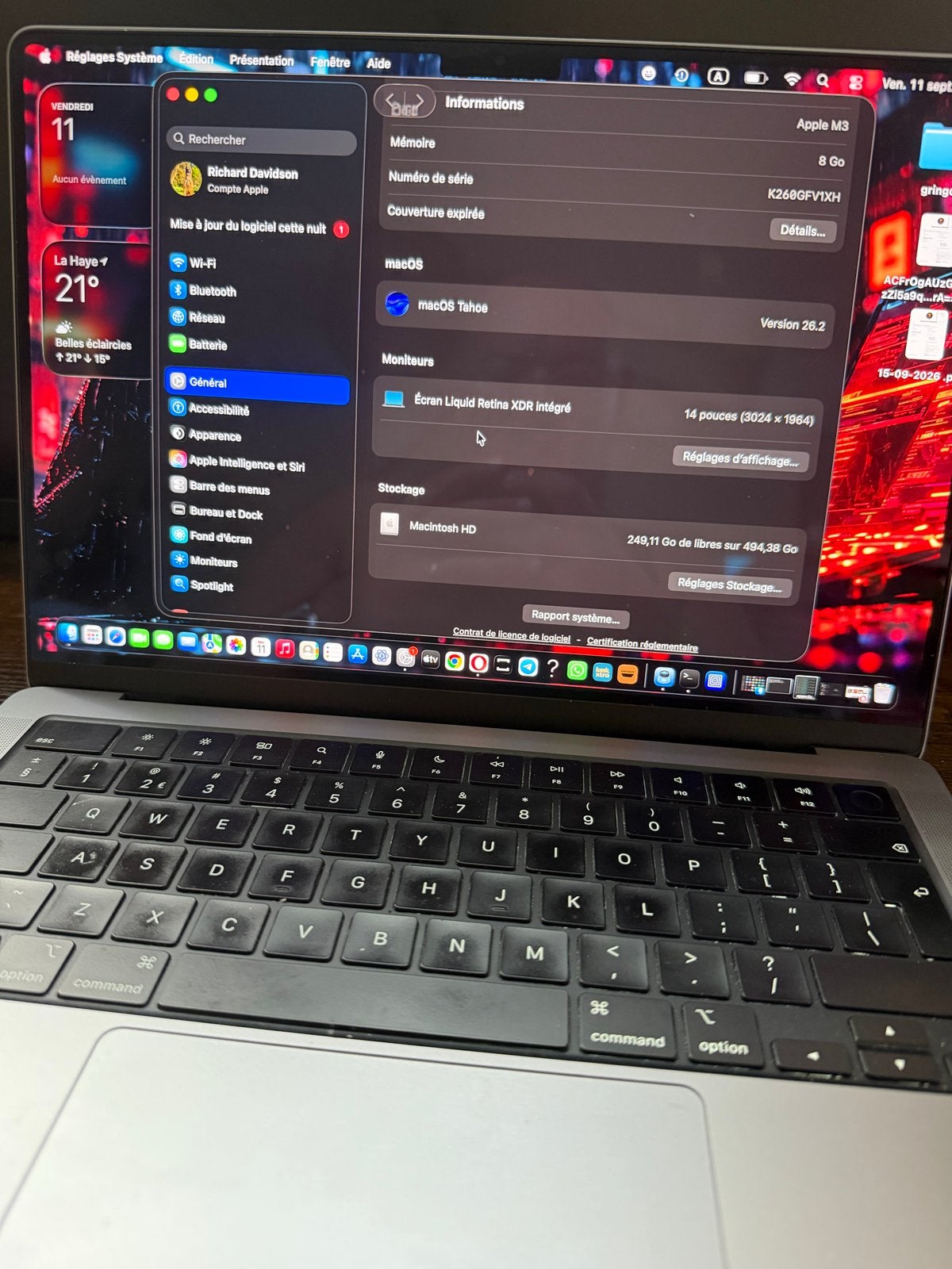 MacBook Pro 14 inch M3 - Zo goed als nieuw, Computers en Software, MacBook Pro, Qwerty, 8 GB, 13 inch