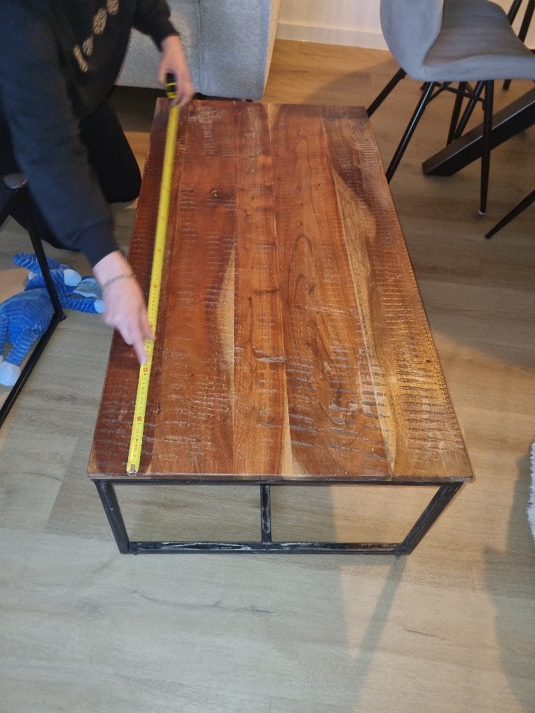 Salontafel mangohout, Huis en Inrichting, Ophalen, Gebruikt, 100 tot 150 cm, 50 tot 100 cm